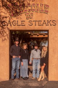 Cagle Family in front of Cagle Steaks, Lubbock, Texas