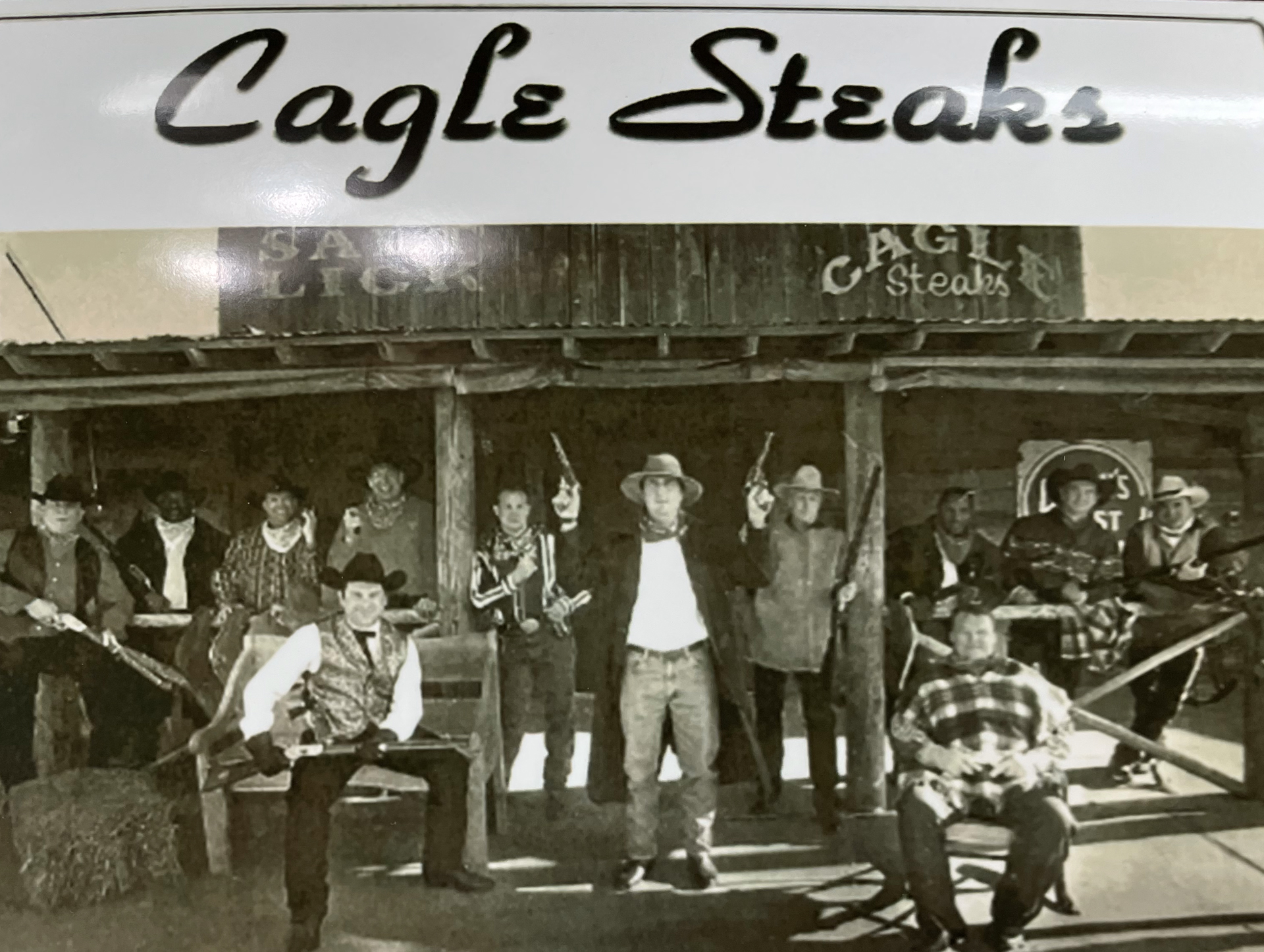 Mike Leach and others appearing in an ad for Cagle Steaks