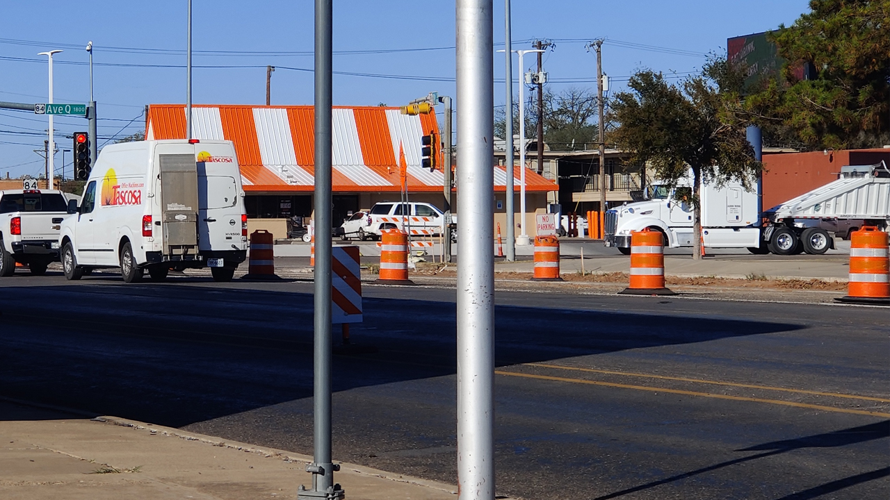 19th Street construction in Lubbock, Texas