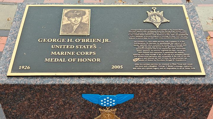 Memorial to George H. O'Brien, Jr. at Texas Tech University in Lubbock, Texas