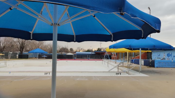 Public swimming pool in Clapp Park, Lubbock, Texas