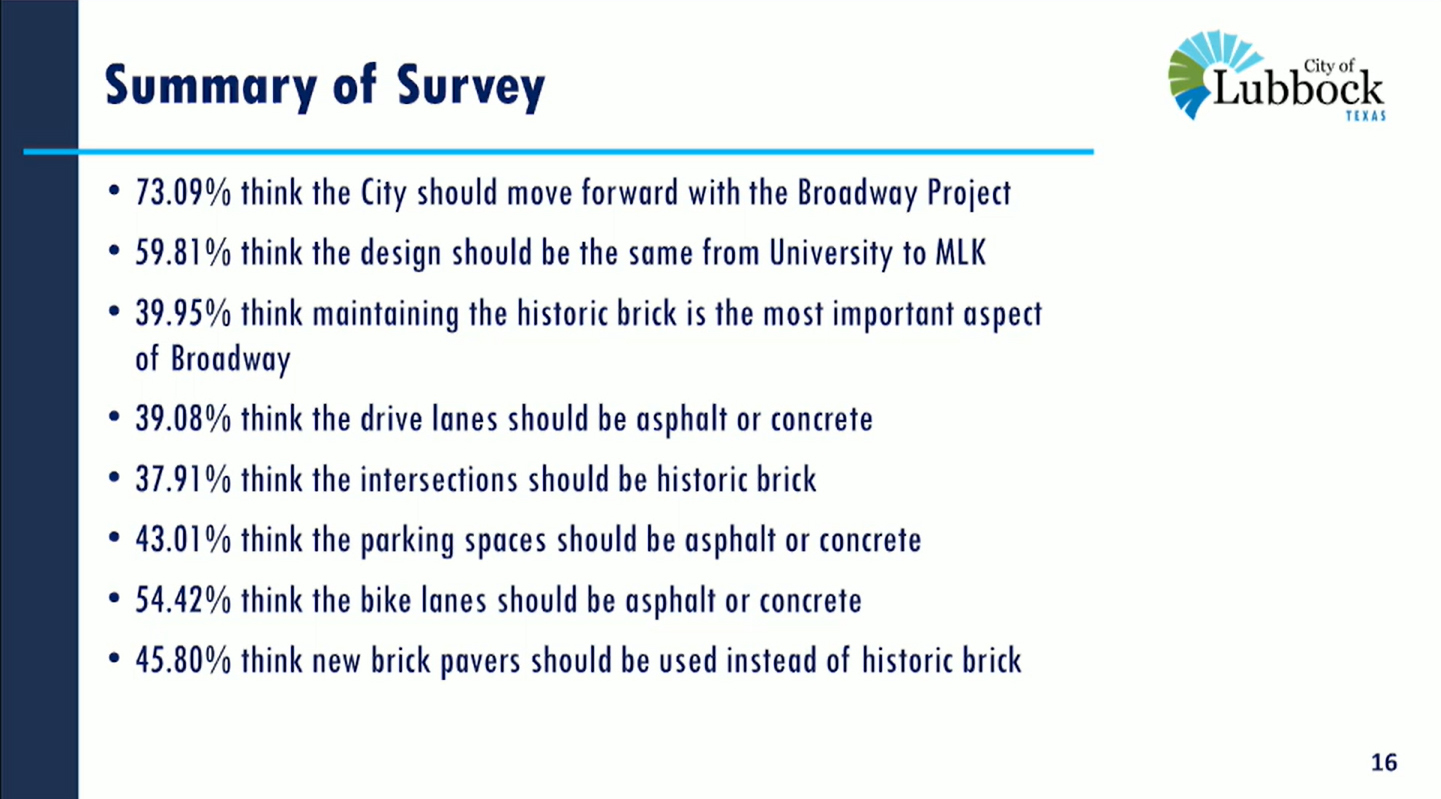 City survey on Broadway and historic brick streets