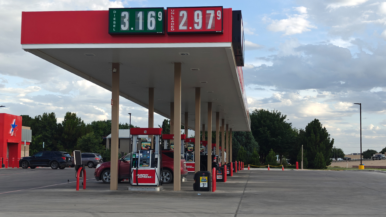 Gas station canopy in Lubbock, Texas