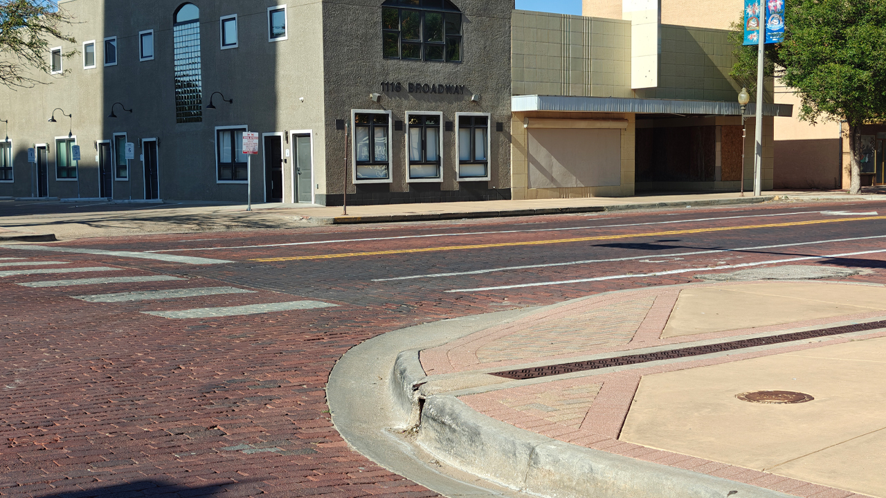 Brick streets, Lubbock, Texas