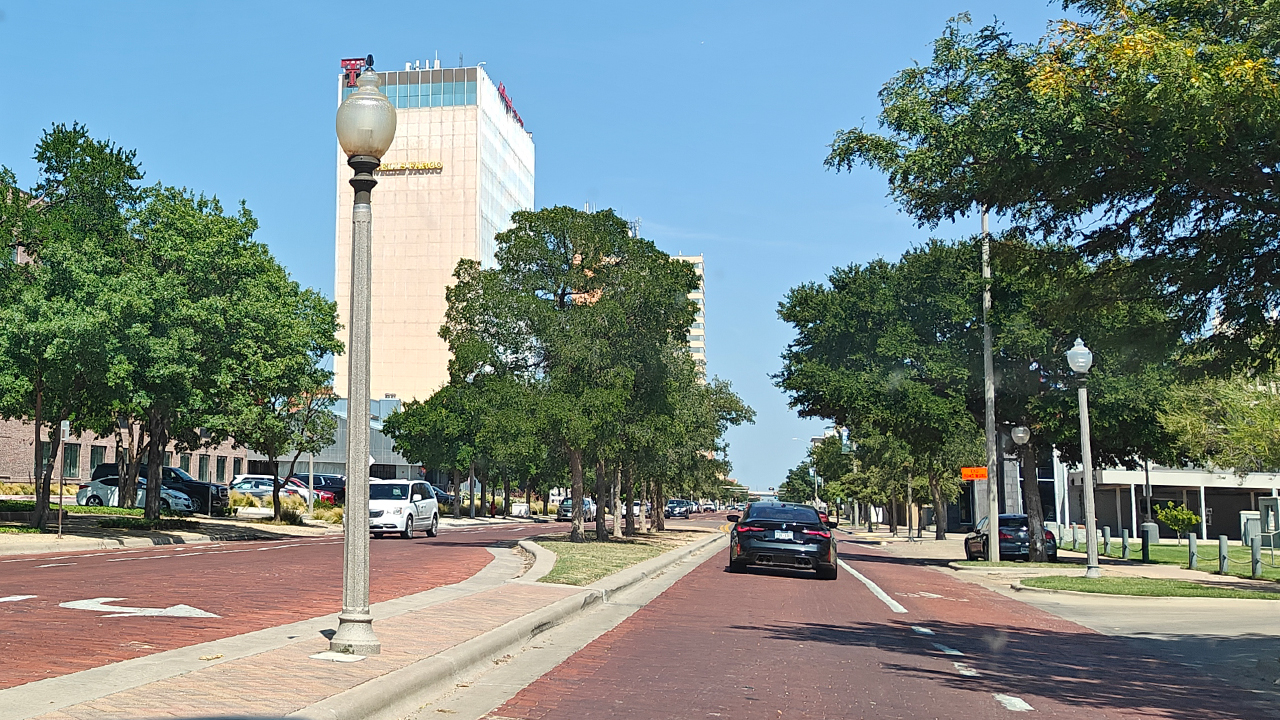 Broadway in downtown Lubbock, Texas