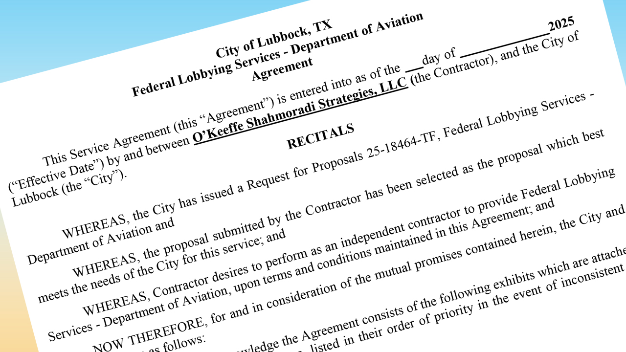 GFX Lobbying contract, City of Lubbock, Texas