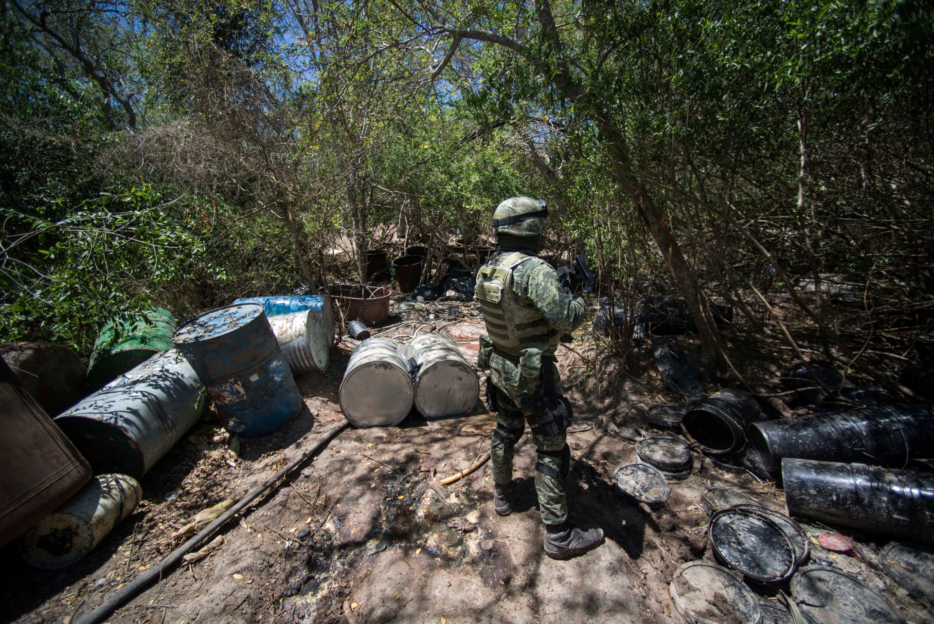 Image from Shutterstock. Culiacan, Sinaloa, Mexico. 01 20 2024: Mexican Army carries out a seizure of methamphetamines and fentanyl