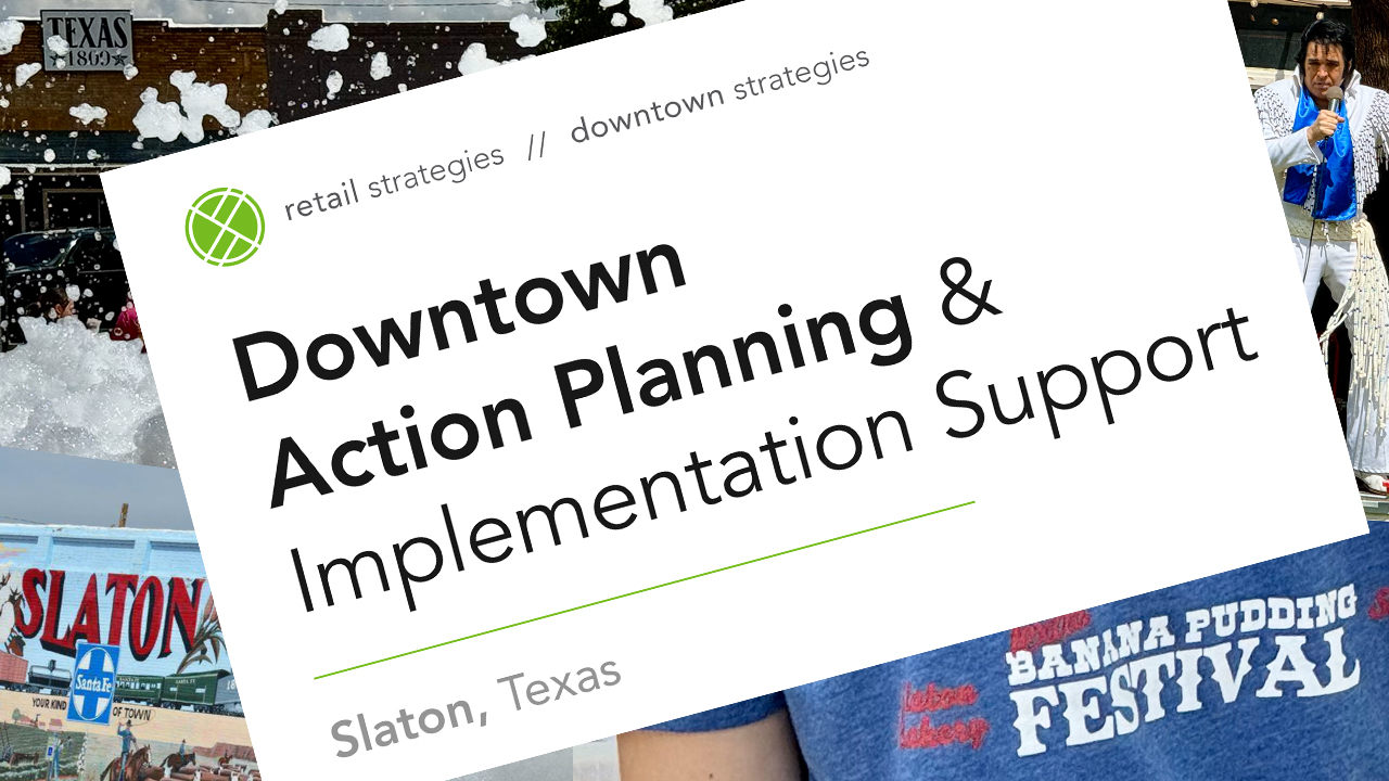 Composite image of proposal for economic study and other scenes in Slaton, Texas
