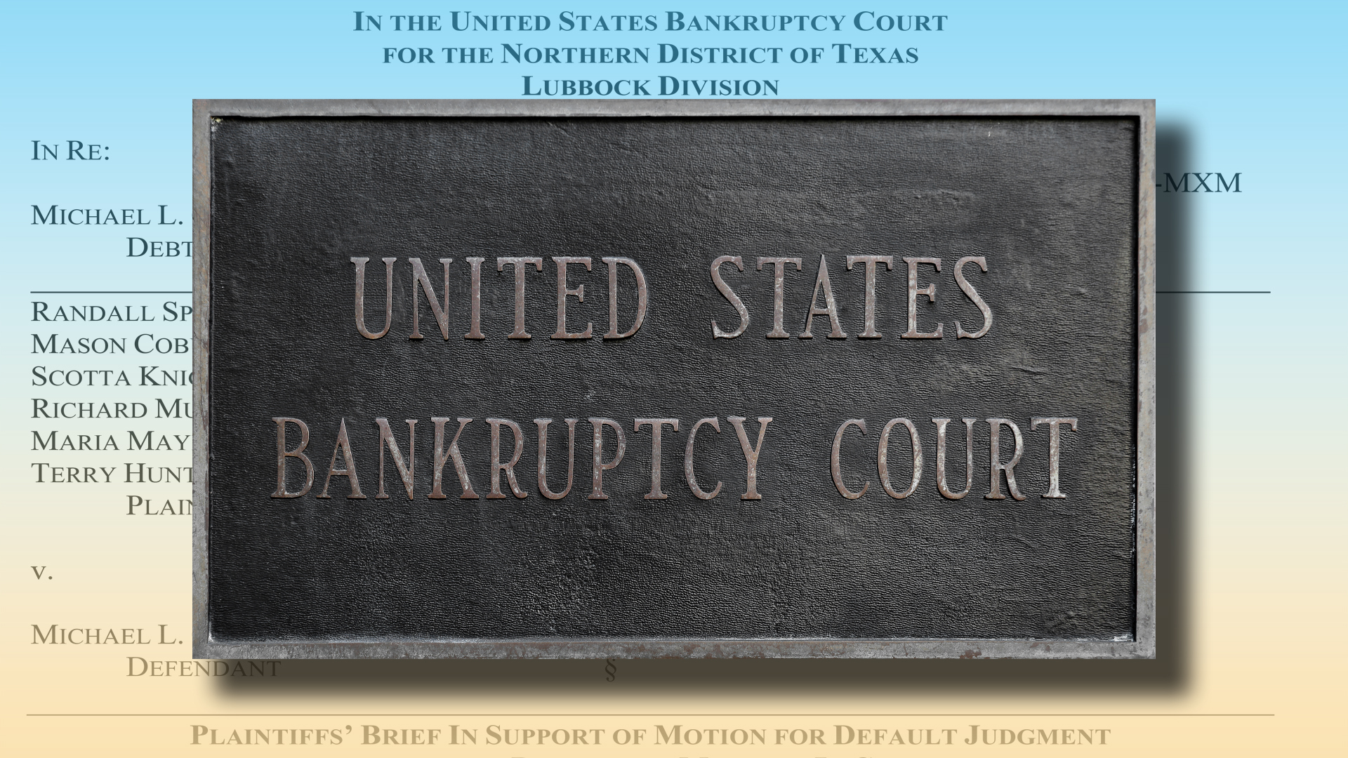 Mike Cox bankruptcy gfx